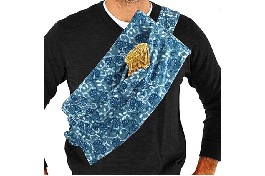 Yih Vane Coral Fleece Reptile Carrier Sling for Lizards Bearded Dragons Small Animals