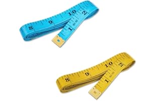 Alfya Tape Measure (2-Pack) Suitable for Measuring Body –Soft Sewing Tape 2-Sided - 60 Inches & 150 cm-Tailor Clothing Tape for Body Measurements -Dual Sided Tape - Multi Colour & Pack (Blue & Yellow)