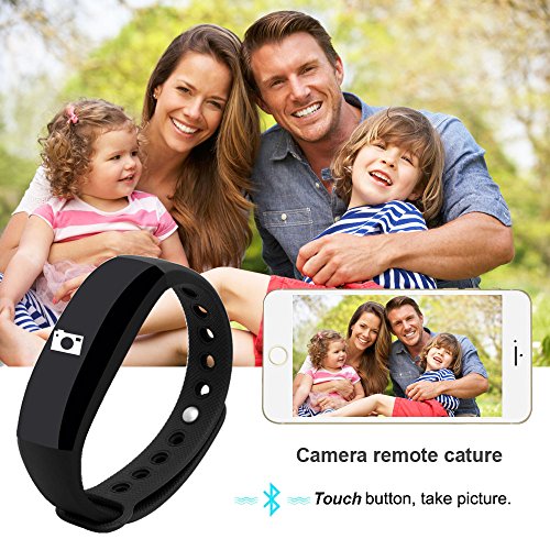 Cubot V2 Fitness Armband mit Pulsmesser – Bluetooth 4.0 Aktivitätstracker mit OLED Display zur Herzfrequenz, Kamera Fernbedienung, Schrittzähler, Kalorienzähler, Fitnessaufzeichnung, Entfernung, Schlafanalyse, SMS Anrufe Reminder, wasserdicht IP65, kompatibel mit iOS 8.0 oder höher und Android 4.3 oder höher. - 5