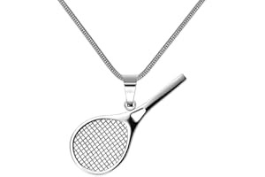 SoulCats Ciondolo Racchetta da Tennis con Catena in Acciaio Inox