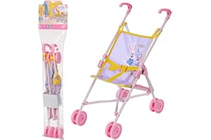 ‎BABY BORN BABY born Zapf Creation 828670 Stroller, Puppenwagen mit Gurtsystem, zusammenklappbar, Griffhöhe 53 cm, Puppenzubehör für Puppen verschiedener Größen