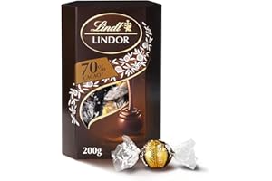 Lindt Lindor Praline di Cioccolato Extra Fondente 70%, 16 Cioccolatini Extra Fondenti, Confezione da 200g