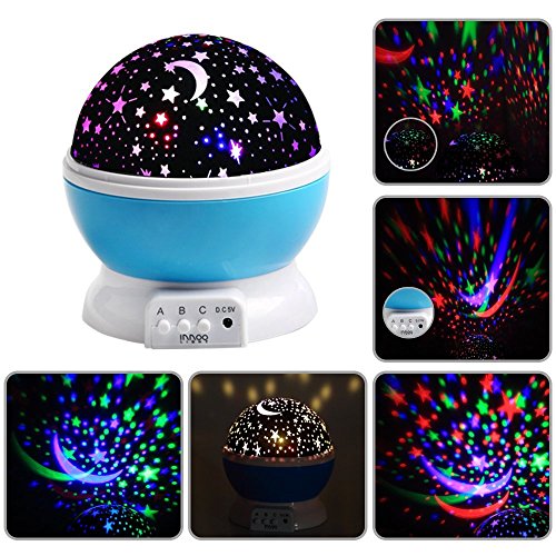 InnooTech Sternenhimmel Projektor Sternen Nachtlicht 360 Grad drehbaren Star Rotierender Projektor LED Kinder Nacht Lampe 9-fachem Farbwechsel für Babyzimmer Kinderzimmer Schlafzimmer Weihnachtsgeschenke - 6