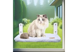 Poils Paradise Hamac Chat Fenêtre, Lit Pliable et Perchoir pour Chats, Transat de fenêtre et Tapis réversible, Fauteuil inclinable pour Châton, Ventouses Solides jusqu'à 18KG (Bleu, 45 x 30 x 20)