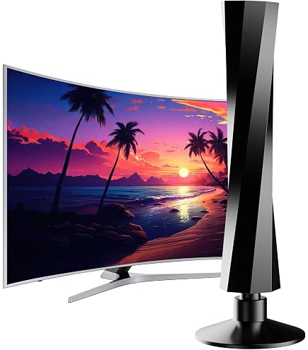 Antenna Tv Digitale Interna 4k Antenna TV Digitale Interna Amplificata - Ricezione Fino A 500 Miglia, 4K/1080P, Cavo 16.5 Piedi Antenna HDTV UHF VHF Con Cavo Lungo