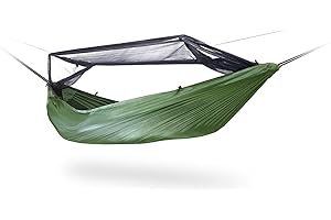 DD HAMMOCKS DD Frontline - Amaca leggera da campeggio, con zanzariera (verde bosco)