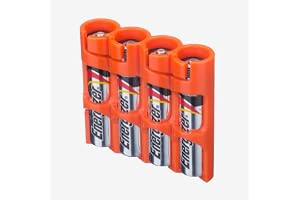 Storacell av Powerpax SlimLine AAA battericaddy, orange, rymmer 4 batterier