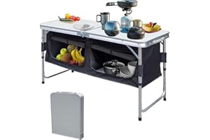 Cecaylie Cucina pieghevole da campeggio, armadio da campeggio con borsa per il trasporto, in alluminio per esterni, da campeggio, da cucina