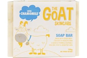 The Goat Skincare - Pure Goat's Milk Soap Bar with Chamomile Extract, Suitable for Dry, Itchy and Sensitive Skin, Paraben Free and No Artificial Colours 100g