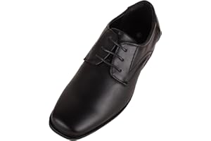 ABSOLUTE FOOTWEAR Childrens Kids Faux Leather Smart Formal Lace Up School Shoes