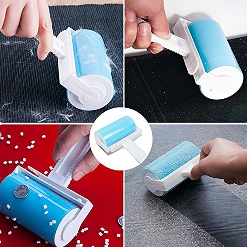 UEETEK-Middle-Lint-Roller-with-Foldable-Small-Pet-Dogs-Hair-Fluff-Remover-Sticky-Picker-Cleaner-Set-for-Clothes-Furniture-Car-Carpet-Blue