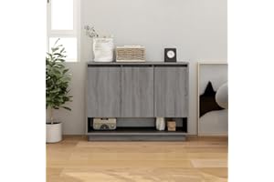FIRBNUS Aparador Gris Sonoma Mueble Entrada Recibidor Recibidores De Entrada Aparador Cocina Muebles De Salon Armario Auxiliar Vitrina Salon Buffet 97x31x75 cm