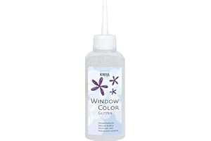 KREUL 42728 - Window Color argent scintillant 80 ml, peinture pour fenêtres scintillante à base d'eau, pour surfaces lisses comme le verre, les miroirs et les carreaux
