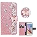 Price comparison product image Glitter Wallet Case for Galaxy S8,Xifanzi Galaxy S8 Rose Gold Glitter Luxury Magnetic Bling Glitter PU Leather Flip Case Wallet Plating Back Protective Bumper Cover For Samsung Galaxy S8 ,Kickstand ,Magnetic ,Book style ,3D Diamond Butterfly Flowers Wallet Buckle Protective Cell Phone Cases for Samsung Galaxy S8