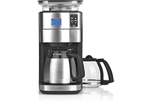 BEEM FRESH-AROMA-PERFECT II Cafetière filtre avec moulin - Duo | acier inoxydable | carafe en verre & carafe à vide | 24 heures | 1000 W