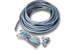 JEHAPRO Planenseil Kunststofseil PVC 8 mm Seil mit Würgeklemmen und Seilendverschlüsse mit Simplexhaken (4 x 2,50 m P + 4 W + 4 S)