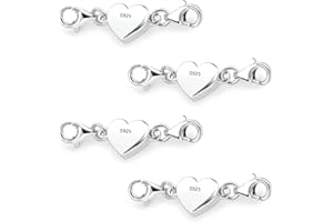FDJZXW 4PCS Magnetverschluss Kette Magnetverschluss Armband Magnetverschlüsse für Ketten Hypoallergen Verblasst und Rostet Nicht Dauerhaft Sehr Leicht Aber Mit Starken Magneten
