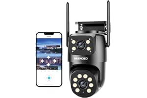 BEENOZO 2.5K 4MP Camera Surveillance WiFi Exterieure,360° PTZ caméra surveillance batterie avec Double Objectif,Suivi Intelligent,Vision Nocturne Couleur,Détection Humaine,Audio Bidirectionnel,2,4/5Ghz,IP66