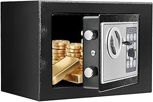 TEL CHARME * Kleiner Safe Tresor 23x17x17 cm Möbeltresor, Wand safe Geldschrank, Wandtresor für Schmuck und Wichtiger Dokumente für Zuhause, Büro, Hotel