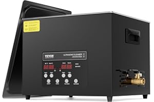 VEVOR Pulitore ad Ultrasuoni da 15 L, Macchina per la Pulizia ad Ultrasuoni Digitale da 360 W con Modalità Delicata, Pulitore ad Ultrasuoni Industriale da 40 kHz con Riscaldatore e Timer