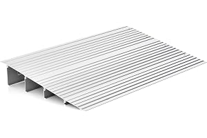 COSTWAY Dörrtröskelramp, rullstolsramp aluminium med justerbar rampdesign och 317 kg bärkraft, trottoarramp halkfri för rulls