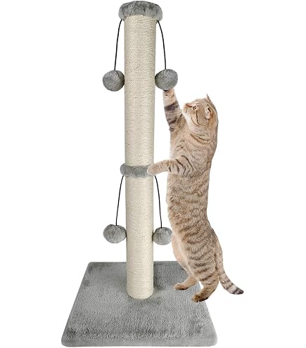 Pugalo Arbre à Chat 2 étages - 82 Cm De Long Avec Griffoir En Jute Et Canip - Couleur Crème