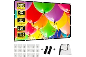 Projection Screen,GAINVANE 4K 16:9 HD Rear Front Projector Screen Foldable Projection Screen Front Rear Movie Screen Portable Outdoor Indoor Cloth Screen for Movie Home Theater