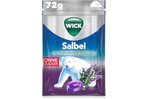 ‎WICK WICK Salbei Hustenbonbons mit kühlendem Menthol, ohne Zucker - 1er Pack (1 x 72 g)