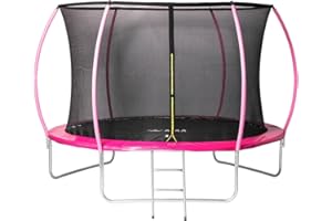 Trampoline ATAA Oval 305 cm Grand Trampoline pour Enfants apte pour Jardins et terraces, Grand Filet de sécurité, échelle, Protections sur Les Bords