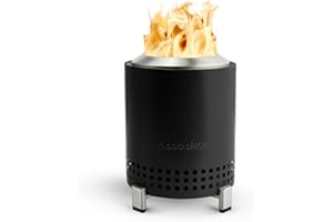 Solo Stove Mesa Tabletop Fire Pit with Stand | Low Smoke Outdoor Mini Fire for Urban & Suburbs | Fueled by Pellets or Wood, Safe Burning, Stainless Steel, With Travel Bag, 17,5 x 13 cm, 635 g, Ash