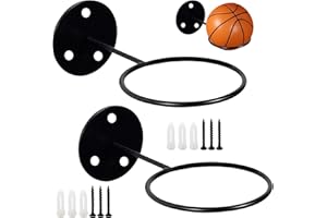 CHEVVY 2Pcs Soporte de Pared para Balones de Baloncesto con Tornillos Universal Soporte de Pelota de Metal Soportes de Almacenamiento de Pelotas para Baloncesto Fútbol Rugby Voleibol