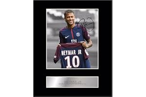 Fotopresentation av Neymar Jr med autograf i Paris Saint-Germain FC
