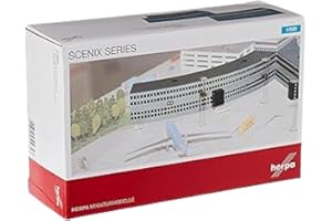 herpa - Budynek lotniskowy-2 hale lotniskowe, miniatura do majsterkowania, kolekcjonowania i jako prezent, wielokolorowy