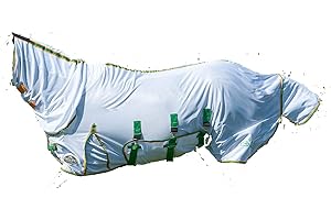 Gallop Combo Full Neck Lightweight Horse Bug Fly Rug UV Protection (6'9", White)