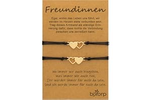Bixorp Freundschaftsarmband für 2/3 / 4 mit Herz-Anhängern - BFF Armband für Mädchen & Damen - Ideales Geburtstagsgeschenk für die beste Freundin