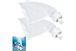 BLIKA 2 Pack Pool Cleaner Bags, Nylon Mesh Zipper All Purpose Filter Bag, Replacement Parts Compatible with Polaris 280 480 Pool Cleaners(White)