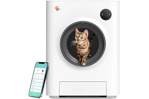 AstroPet Selbstreinigende Katzentoilette, 68L Katzenklo Selbstreinigend, Abnehmbarer Sandkontrollkasten/Sicherer Alert/App-Steuerung, Automatisches Katzenklo für Mehrere Katzen