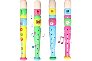 Zuzer 4PCS Flûte à Bec en Plastique Flûte Soprano,Flûte à Bec Instrument pour Enfants Adultes Débutants