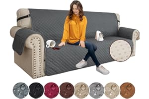 XINEAGE Sofá Cubrir a Prueba de Agua Cubre cojín, Cubierta Suave, Protector de Muebles de Las Mascotas del Perro (3 Plazas, Gris Oscuro)