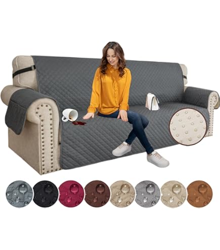 Couch Cover Ruaozz Waterproof Recliner 3-Seater, Chocolate (Fits