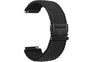 Connectif Replacement Strap 18 mm 20 mm 22 mm, Elastic Nylon Watch Strap Compatible with Samsung Galaxy Watch/Garmin/Fossil/Amazfit - Sporty Stretch Bracelet for Men and Women, Nylon, No Gemstone