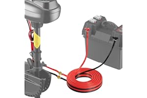 NOVINO Trolling Motor Battery Cable Extension Kit,6 Feet Marine Fishing Boat Trolling Motors Battery Cable Extension, 8AWG Cable Wire Extension Kit for Extending Battery Box to Trolling Motor