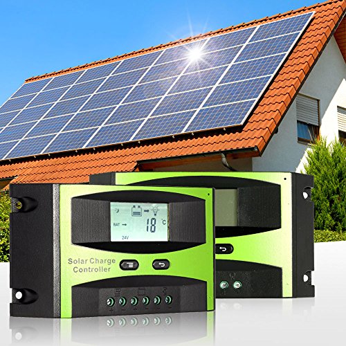 KKmoon 20A 12V/24V Solar Laderegler PWM Aufladung Temperatur Kompensation Überladung Schutz LCD Display für netzunabhängige Solaranlage - 7