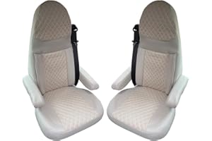 BREMER SITZBEZÜGE Fundas Protectoras para Asientos Aguti GIS Liner y Milan | Juego de 2 Fundas Protectoras con reposabrazos en Beige | GT405