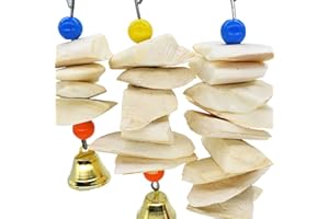 LOTCOW 3 PCS Cuttlebone Toys for Birds, Cuttlefish Bone Parrot Chewing Toy Cuttlebone Beak Grinding Stone Parrot Bite Tearing Toy for Parakeet Conure Lovebird Cockatiel Finch Canary Hamster