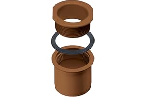 INEFA Douille d'evacuation in PVC à visser pour gouttière cassone, angolare - in plastica per grondaia, presa di scarico DN 75 / NW 83 Marrone