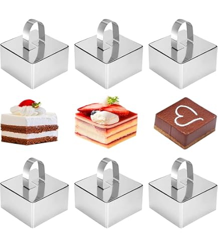 4 Pièces Moule Cercle Patisserie Cercle Gateau Emporte Piece Rond 7.5/9.5/12/15cm, Piece Patisserie Rond Makrout Inoxydable Entremet Cerclage Moule Biscuit Moules à Pâtisserie Anneau à Gâteau