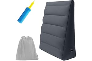 Yuehuamech Aufblasbares Keilkissen Reisebett Keilkissen Tragbares leichtes Kissen für Rückenlehne Schlafen Sitzen Lesen Aufrechtes Schlafen Kopf Schulter Rücken Bein Kniestütze