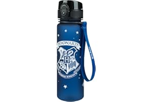 Baagl Kinder Trinkflasche Auslaufsicher Wasserflasche 500ml, Schule und Sport Flasche für Jungen Mädchen Tritan (Harry Potter Hogwarts)
