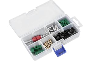 Akozon Kit de reparación del Aire Acondicionado del automóvil, Herramienta de núcleo de válvula + 10 Piezas de núcleos de válvula + 50 Piezas de Juntas de Manguera + válvulas de 10 Piezas